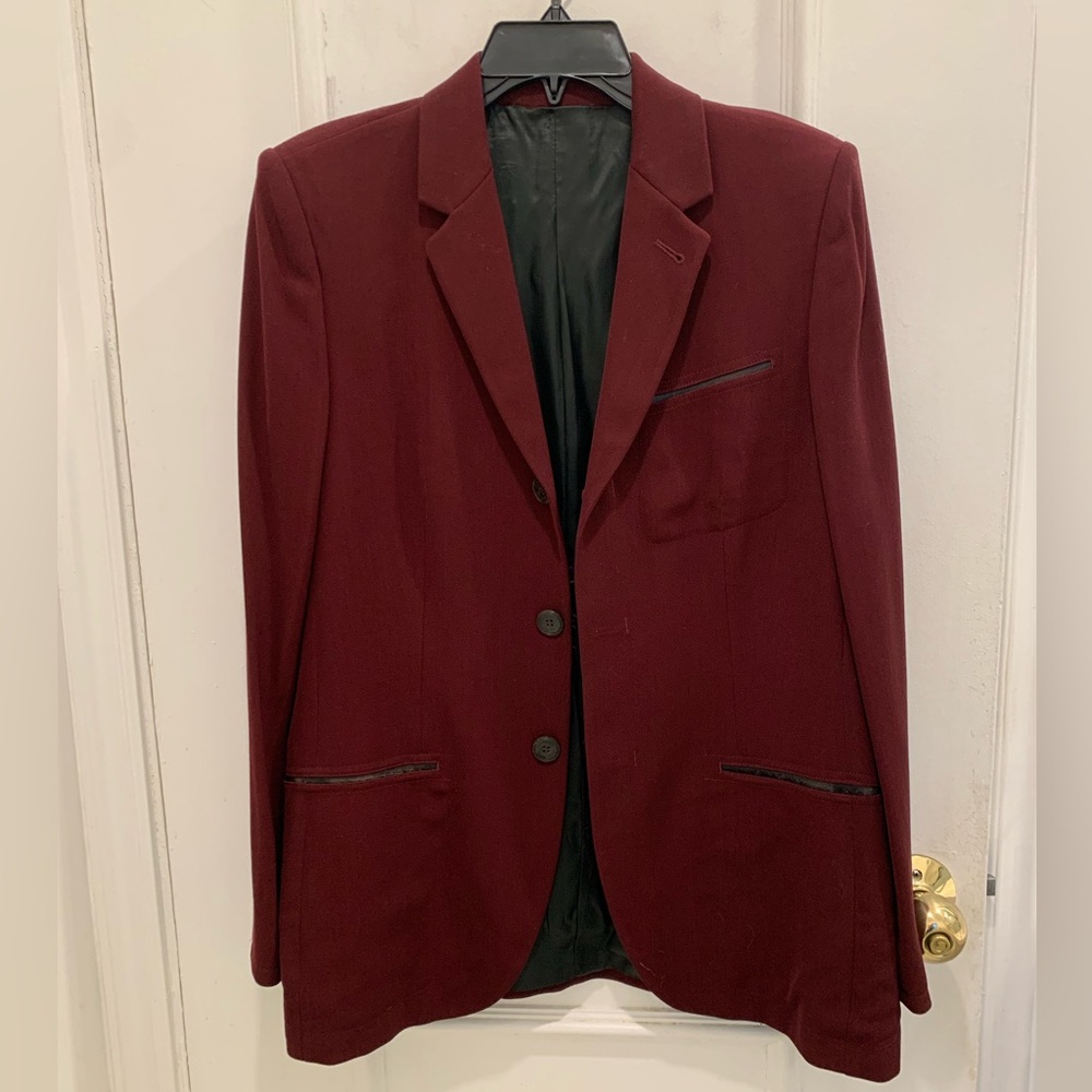 Jean Paul Gaultier Femme burgundy blazer. Size 10